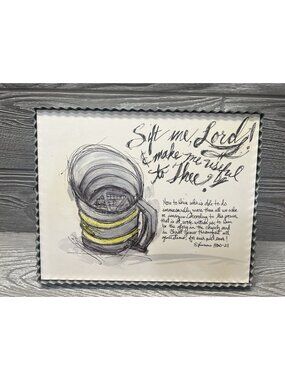 Bible Quote Decorative Wall Art Calligraphy Corrugated Metal Tin Frame Plaque